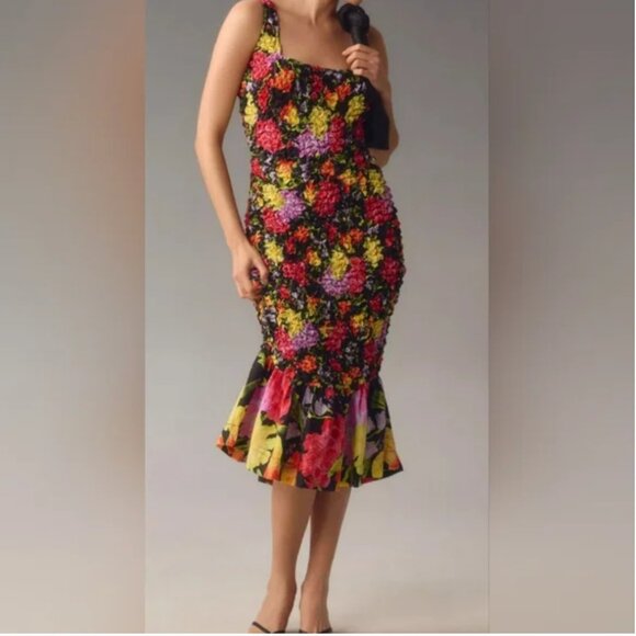 Anthropologie Yukiko Noritake NWT Stretchy Floral Dress Price size S/M - Picture 1 of 8